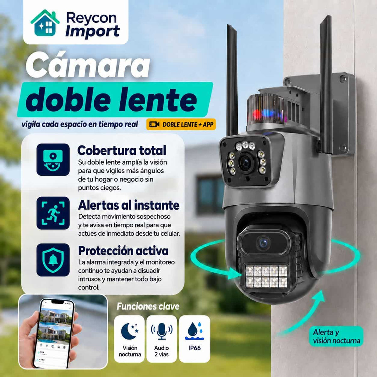 CÁMARA DOBLE LENTE WIFI UHD – REYCON IMPORT
